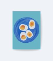 Minimal Yumurta Tabak Poster Çerçevesiz