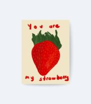 Strawberry Mood Poster, Modern Meyve İllüstrasyonu