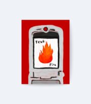 Text Fire Poster, Retro Telefon İllüstrasyonu