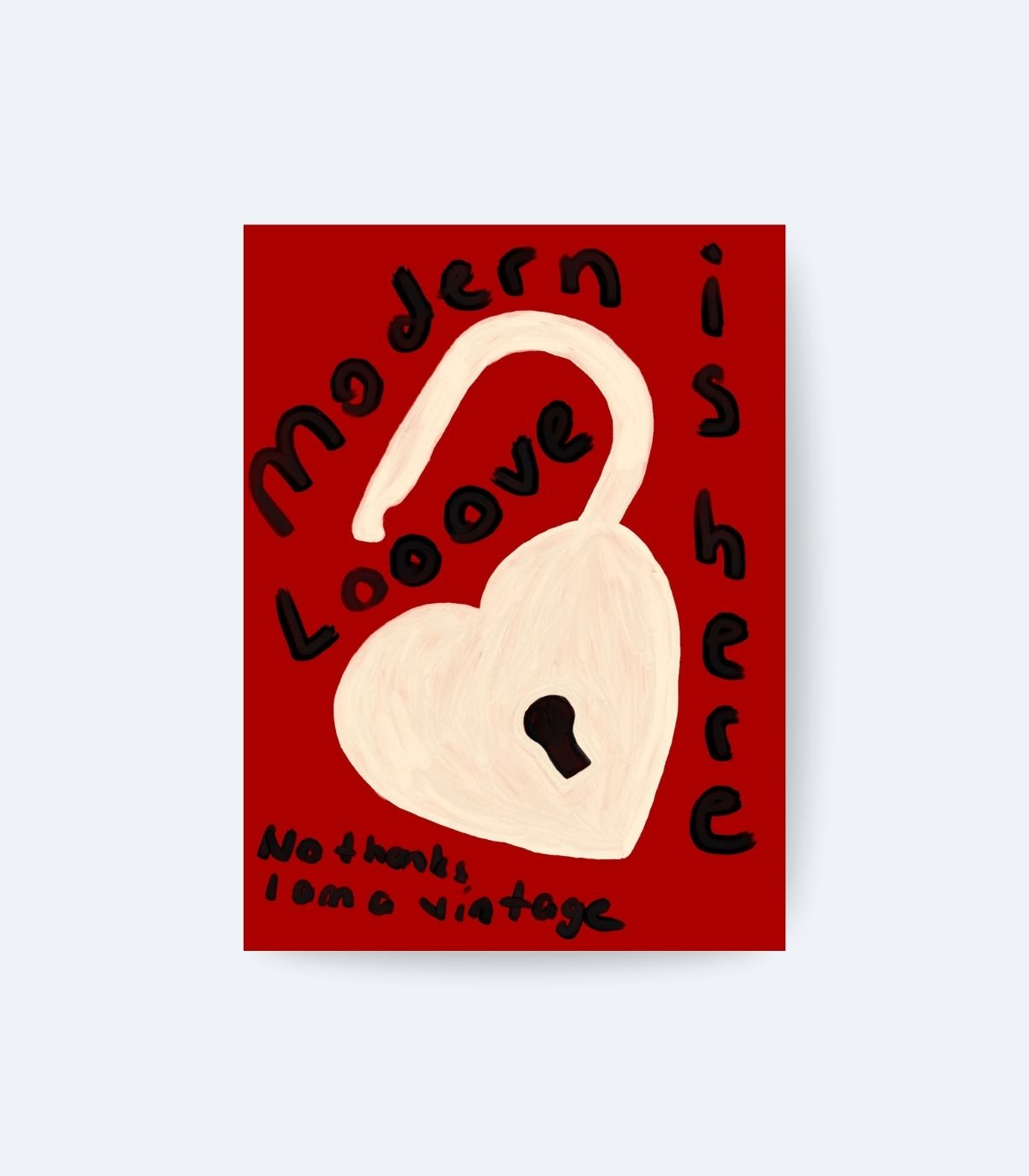 1 No Hearts Poster, Kalp Kilit İllüstrasyonu - Görsel 1