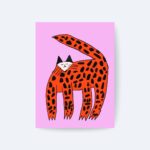 Leopard Cat Poster, Soyut Hayvan İllüstrasyonu