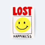 Lost Happiness Poster, Minimal Smiley İllüstrasyon