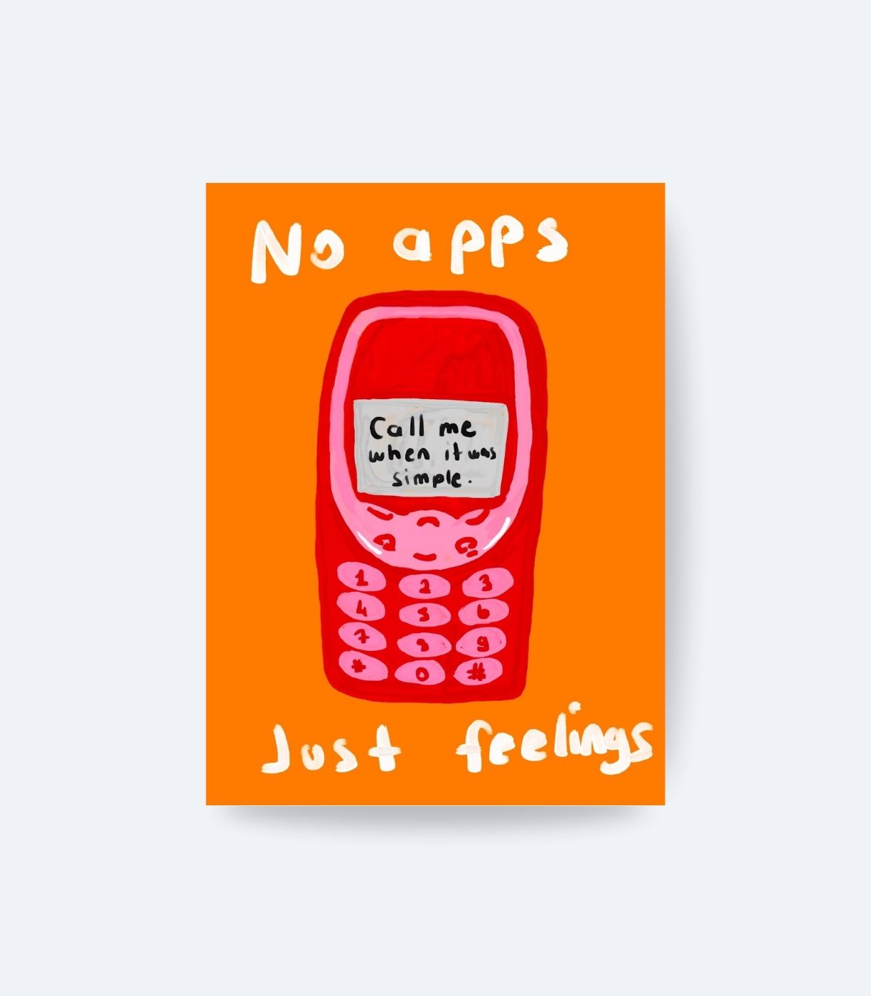 1 Retro Telefon Poster, Minimal Tipografik İllüstrasyon Tablo - Görsel 1
