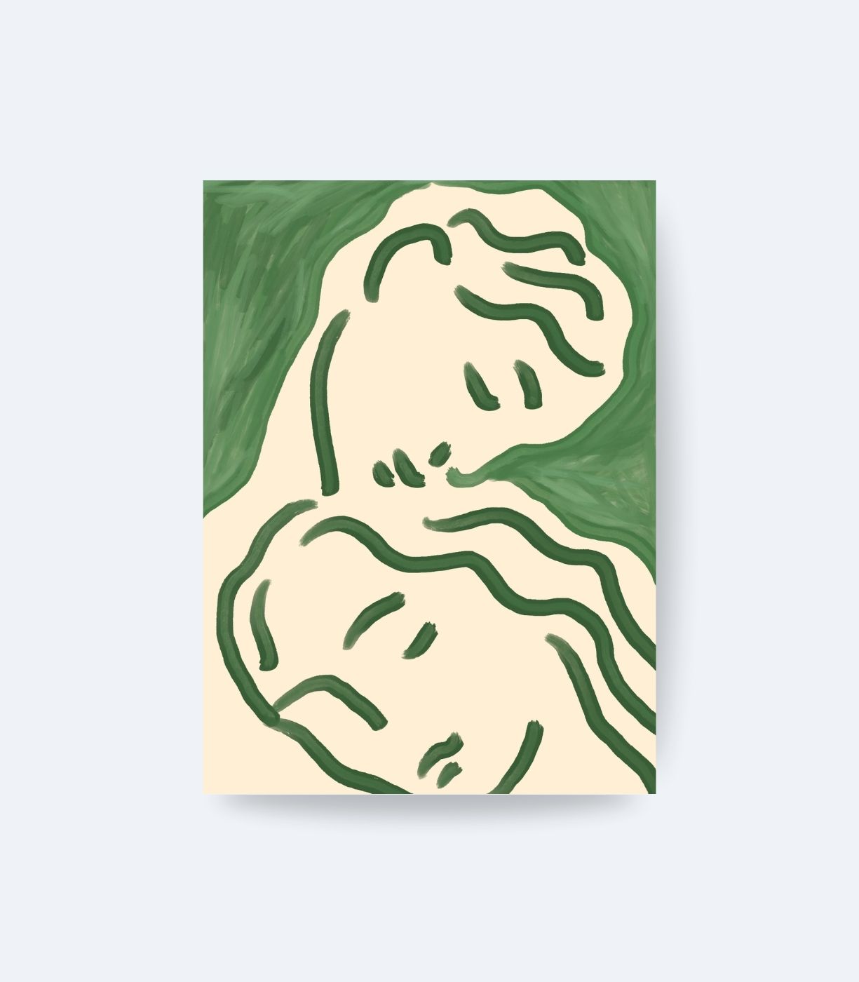 1 Soyut Kadın Portresi Poster, Minimal Çizgisel İllüstrasyon Tablo - Görsel 1