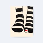 Striped Socks Poster, Minimal Çorap İllüstrasyonu