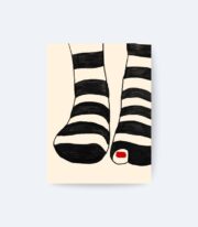 Striped Socks Poster, Minimal Çorap İllüstrasyonu