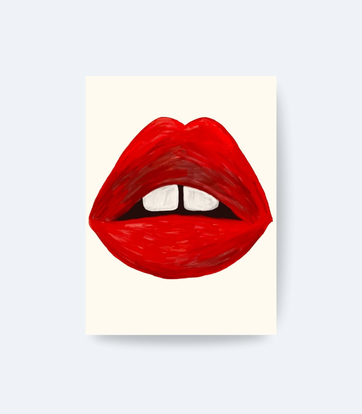 1 Kırmızı Dudak Poster Modern Pop Art Tablo Çerçevesiz - Görsel 1
