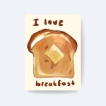 Tost Ekmeği Poster Minimal Mutfak  Tablo Çerçevesiz