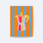 Renkli Moka Pot Kahve Poster Tablo Çerçevesiz