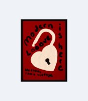 No Hearts Poster, Kalp Kilit İllüstrasyonu - Görsel 2