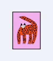 Leopard Cat Poster, Soyut Hayvan İllüstrasyonu - Görsel 2