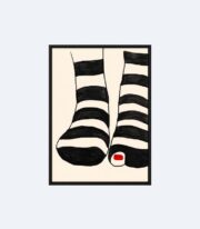 Striped Socks Poster, Minimal Çorap İllüstrasyonu - Görsel 2