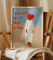 Heart Out Of Place Poster, Soyut Figür İllüstrasyonu - Görsel 3