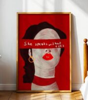 She Speaks Poster, Soyut Kadın Portresi - Görsel 3