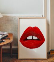 Kırmızı Dudak Poster Modern Pop Art Tablo Çerçevesiz - Görsel 5