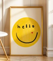 Hello Gülümseme Poster Tablo Çerçevesiz - Görsel 5