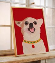 Happy Dog Poster, Chihuahua Köpek İllüstrasyonu - Görsel 4