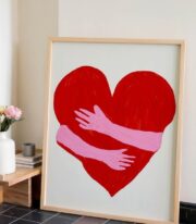 Holding Heart Poster, Kalp İllüstrasyonu - Görsel 3