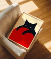 Siyah Kedi Poster Çerçevesiz - Görsel 5
