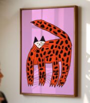 Leopard Cat Poster, Soyut Hayvan İllüstrasyonu - Görsel 3