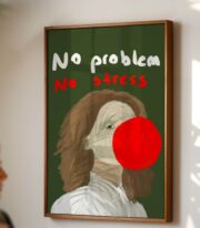 No Problem No Stress Poster, Modern Figür İllüstrasyonu - Görsel 3