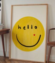 Hello Gülümseme Poster Tablo Çerçevesiz - Görsel 3