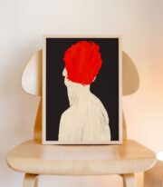 Kırmızı Saçlı Figür Poster Çerçevesiz - Görsel 5