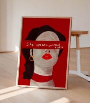 She Speaks Poster, Soyut Kadın Portresi - Görsel 7