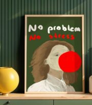 No Problem No Stress Poster, Modern Figür İllüstrasyonu - Görsel 7