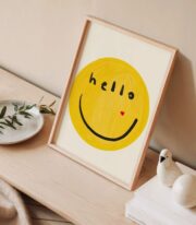 Hello Gülümseme Poster Tablo Çerçevesiz - Görsel 7