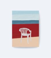 Beyaz Plastik Sandalye Poster, Minimal Akdeniz Esintili İllüstrasyon, Çerçevesiz