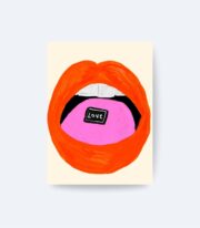 Love Dudak Poster, Pop Art İllüstrasyon, Çerçevesiz