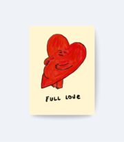 Full Love Poster, Mizahi Kalp İllüstrasyon Çerçevesiz