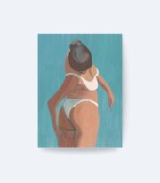 Yüzen Kadın Poster, Minimal Figüratif Sanat Çerçevesiz