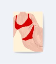 Kırmızı Bikini Kadın Poster, Çerçevesiz