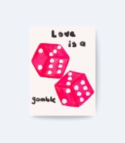 Love Is a Gamble Poster, Pembe Zar İllüstrasyonlu, Çerçevesiz