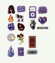 Manifest Mor Hilal Sticker Set - Görsel 2