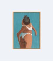 Yüzen Kadın Poster, Minimal Figüratif Sanat Çerçevesiz - Görsel 2