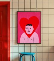Kalp Başlı Figür Poster, Queer ve Modern Pop Art, Çerçevesiz - Görsel 3