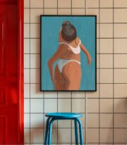 Yüzen Kadın Poster, Minimal Figüratif Sanat Çerçevesiz - Görsel 3