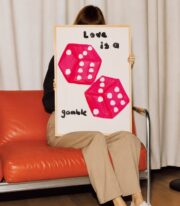 Love Is a Gamble Poster, Pembe Zar İllüstrasyonlu, Çerçevesiz - Görsel 3