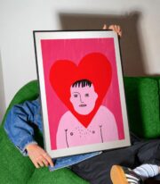 Kalp Başlı Figür Poster, Queer ve Modern Pop Art, Çerçevesiz - Görsel 4