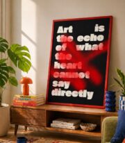 Art Is the Echo Tipografik  Poster Çerçevesiz - Görsel 3