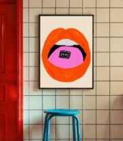 Love Dudak Poster, Pop Art İllüstrasyon, Çerçevesiz - Görsel 4