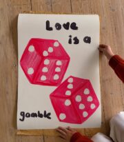 Love Is a Gamble Poster, Pembe Zar İllüstrasyonlu, Çerçevesiz - Görsel 4