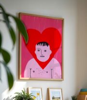 Kalp Başlı Figür Poster, Queer ve Modern Pop Art, Çerçevesiz - Görsel 5