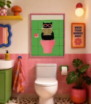 Gazete Okuyan Kedi Poster Çerçevesiz - Görsel 7