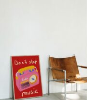 Don't Stop Music Poster, Retro Radyo İllüstrasyonu, Çerçevesiz - Görsel 5