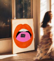 Love Dudak Poster, Pop Art İllüstrasyon, Çerçevesiz - Görsel 5