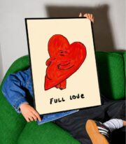 Full Love Poster, Mizahi Kalp İllüstrasyon Çerçevesiz - Görsel 5